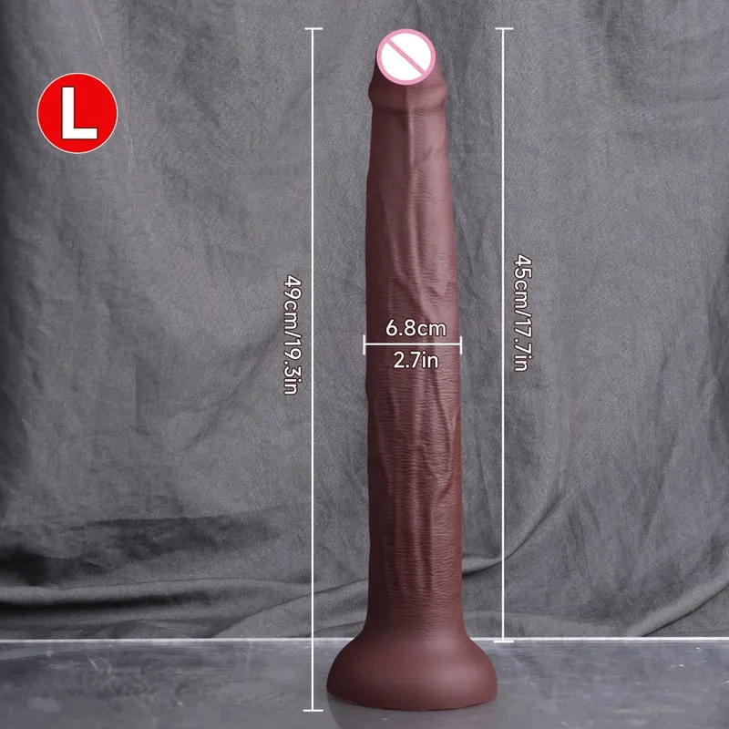 Dlouhé dildo Realistický tvar hada Jedna vrstva Silikon Velký penis Měkký Anální Sex Hračky Přísavka Dick pro ženy Bod G Orgasmus 18+