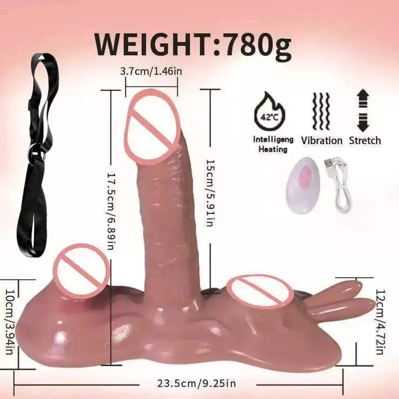 Sex Toys Thrusting Dildo Vibrator Adjustable Strap On Remote Control Vibrating Massager G spot Anal Vaginal Stimulator Sex Toys