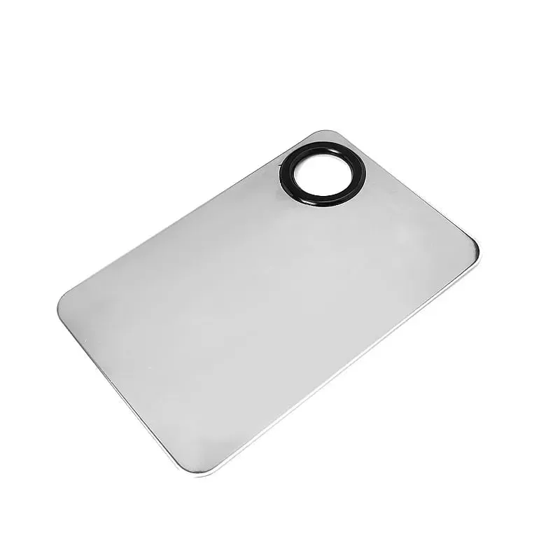 Makeup Mixing Palette Upgrad Stainless Steel Metal Mixing Tray with Spatula Artist Tool for Mixing Foundation Nail-Art — image 5