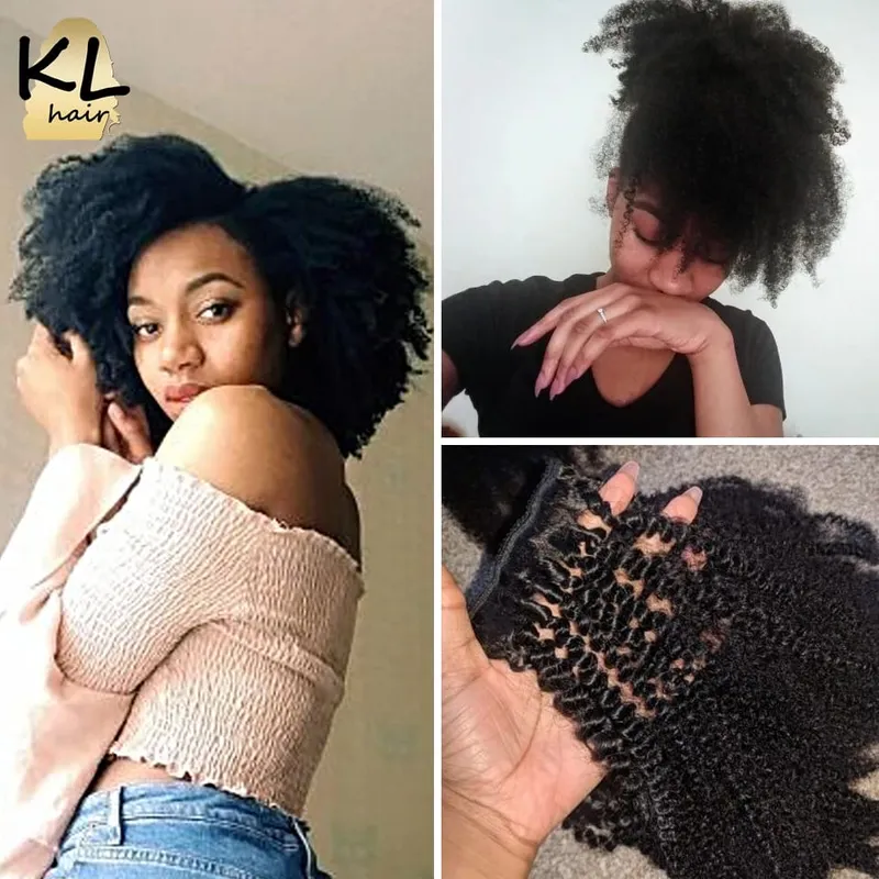 Afro Kinky Curly Clip In Hair Extensions 4B 4C Clip Ins 120G 8Pcs Brazilian Remy Human Hair Bundles Install Full Head Extension