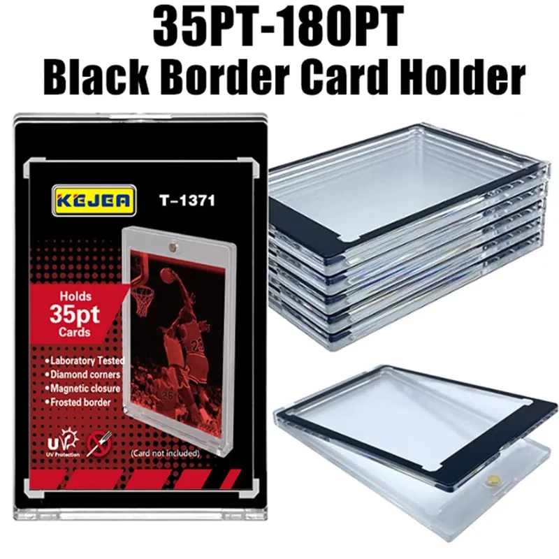 35-180PT Black Magnetic Trading Card Holders UV Protect For Sports Game Cards 100PT 130PT 180PT Material Jersey Card Case