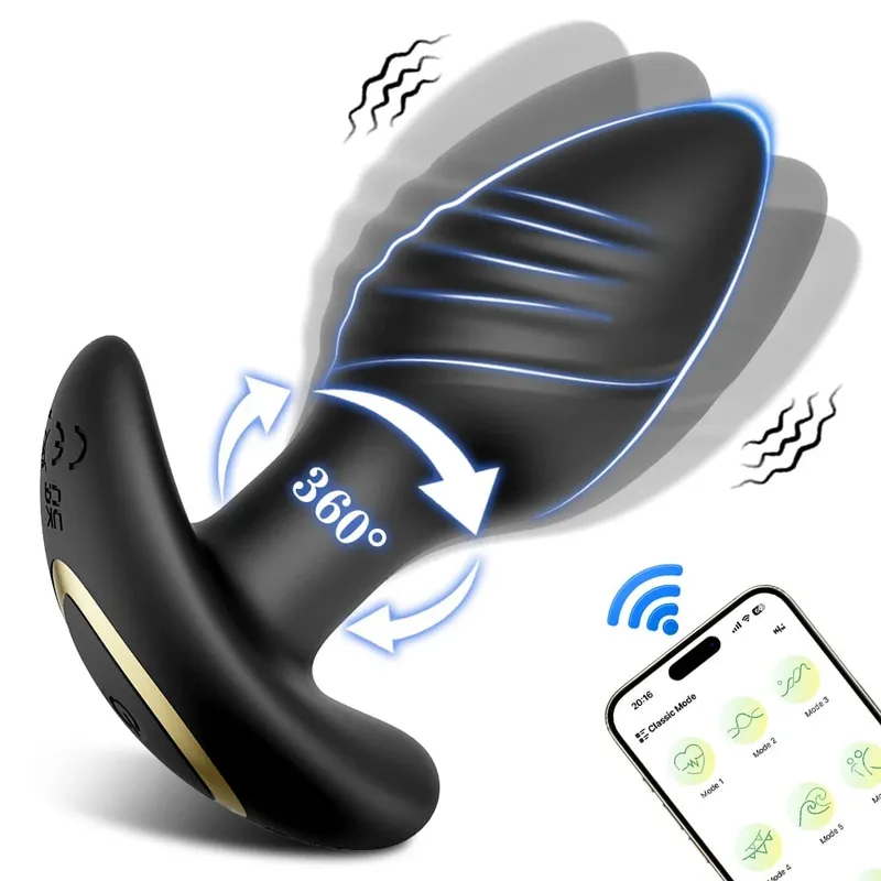 APP Control Rotation Butt Plug Anal Vibrator for Men Women 360° Wiggle Prostate Massager Anal Plug for Gay Sex Toy for Men — image 9
