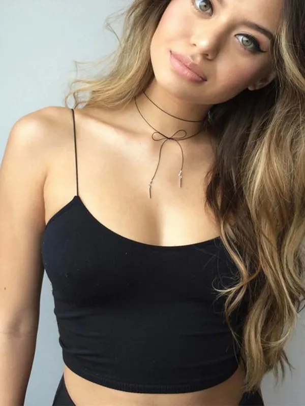 Sexy Tank Top Black Halter Crop Tops Women Summer Camis Backless Camisole Fashion Casual Tube Top Female Sleeveless Cropped Vest — image 7