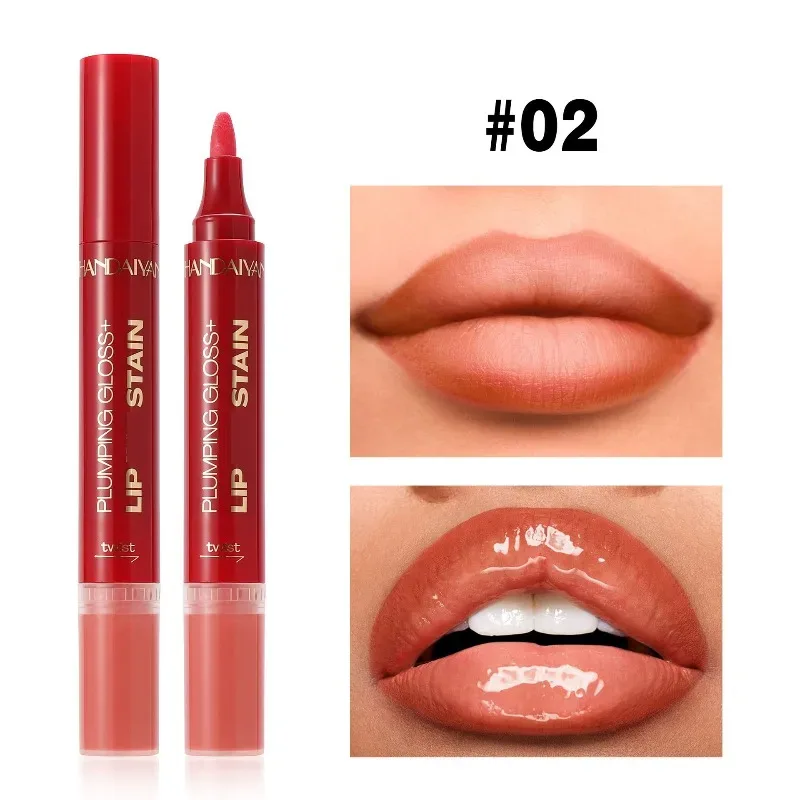 Double-headed Liquid Lip Gloss Pen Lip Contour Liner Oil 2 in 1 Lip Glaze Long Lasting Moisturizing Plumping Lips Stain Makeup — image 11