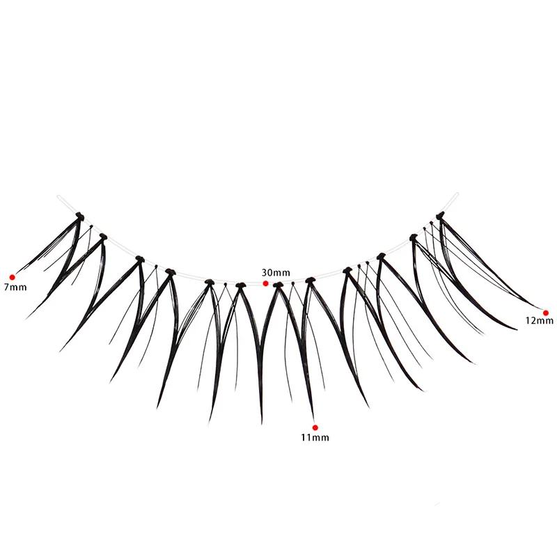 U-shaped False Eyelashes K-Pop Idol Lashes Zhang Yuanying Inspired Comic Eye Lashes Natural Wispy Lash Extension