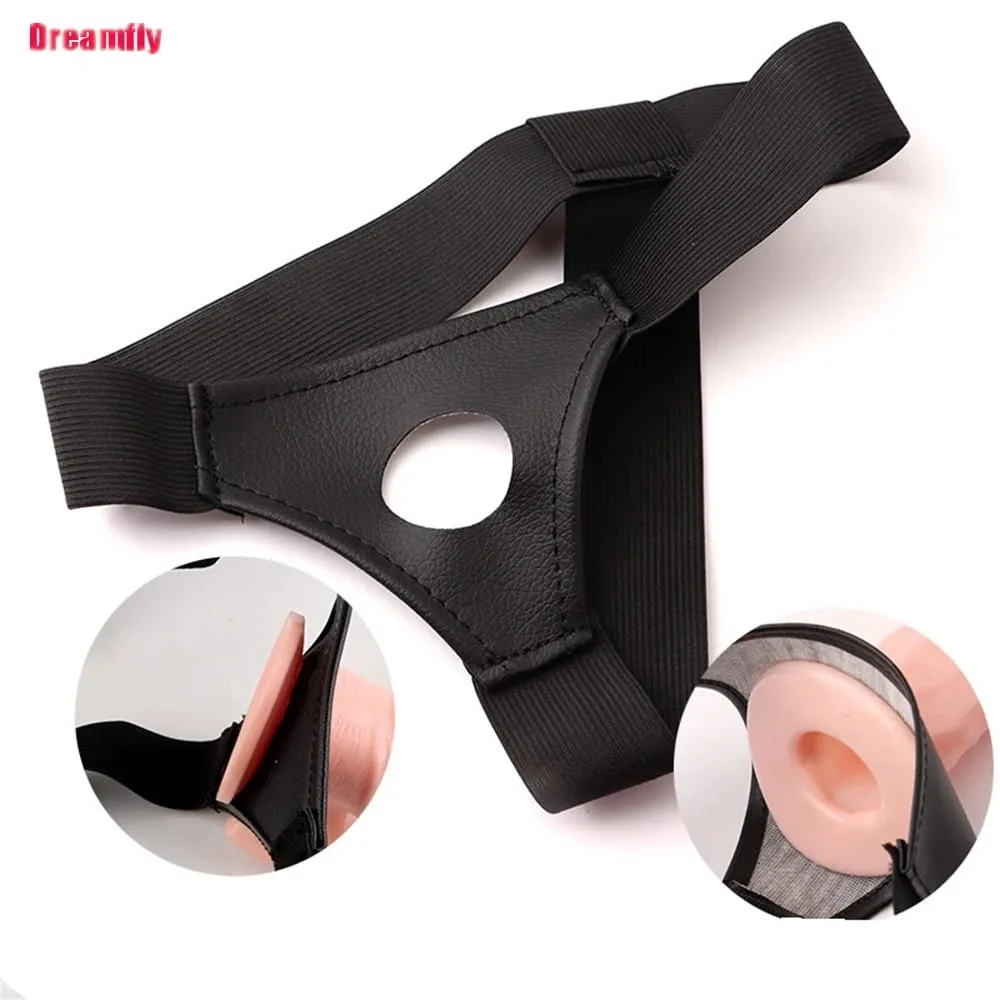 Men Strap On Dildo Panties Wearable Hollow Penis Lengthen Sleeve Strapon Harness Belt for Man Sex Toys For Woman — image 2