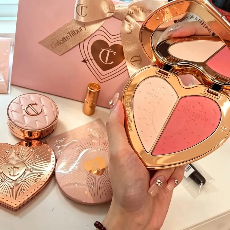 Charlotte Tilbury Airbrush Kemasan Tanpa Cacat Serbuk Kemasan Solekan Pillow Talk Beauty Soulmates Face Palette CT Beauty Cosmetics — image 1