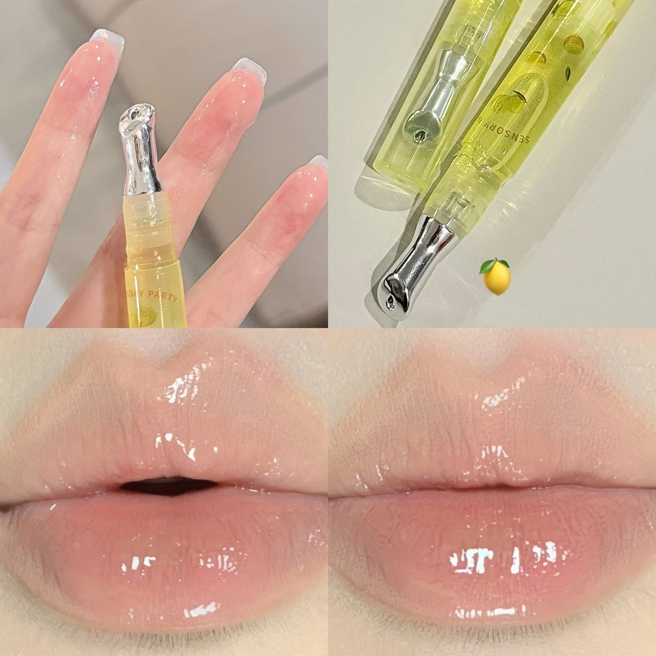 Peach Lip Oil Hydrating Mirror Lip Gloss Moisturizing Non-sticky Lip Tint Lips Plumper Autumn and Winter Lips Care Serum Primer — image 14