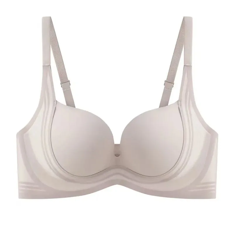 2025 Nahtloser Push-up-BH, kleine Brüste, raffend, vergrößernd, Anti-Durchhängen, dünnes Oberteil, dicke Unterseite, ohne Bügel, Dessous für Damen — image 9