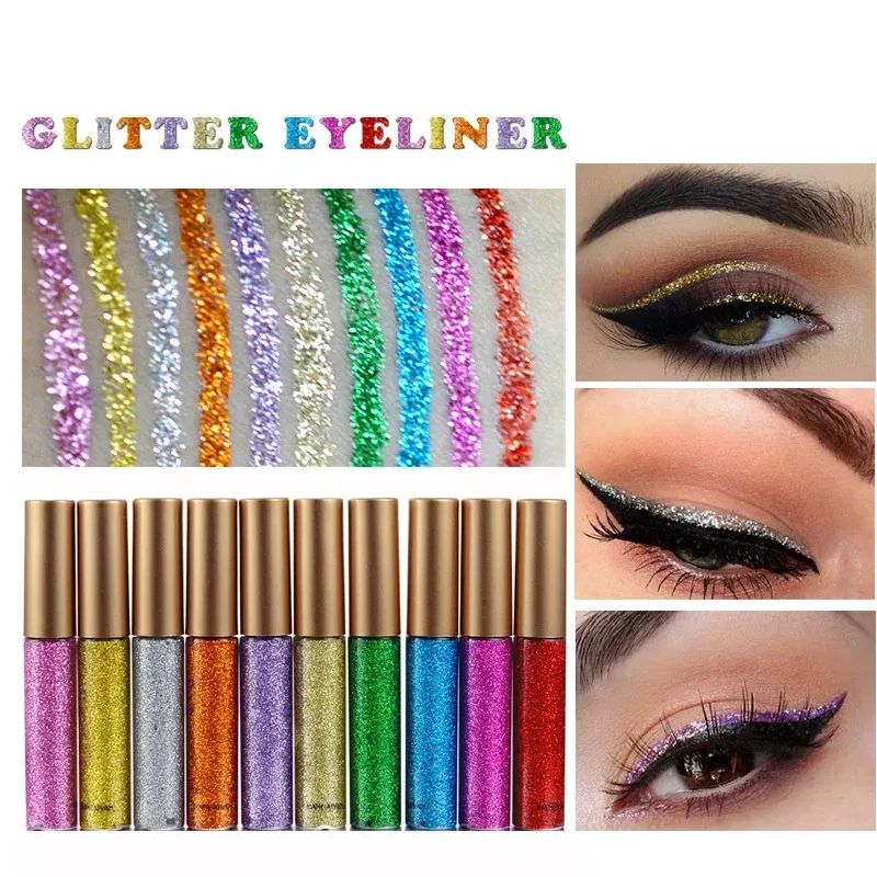 1pcs New Sexy Shining Glitter Liquid Eyeliner Pencil Diamond Shimmer Eye Liner Rose Gold Color Eyeliner Makeup for Eye Cosmetics — image 4