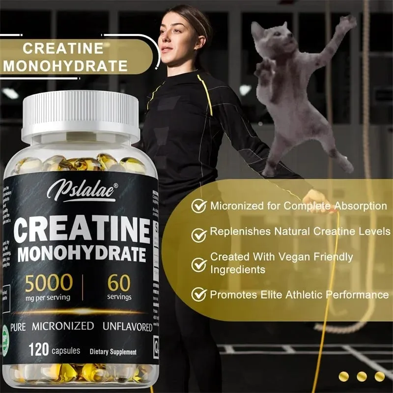 Creatine Monohydrate Capsule - Enhance Muscle Strength Relieve Fatigue Promote Energy Production and Improve Performance — image 3