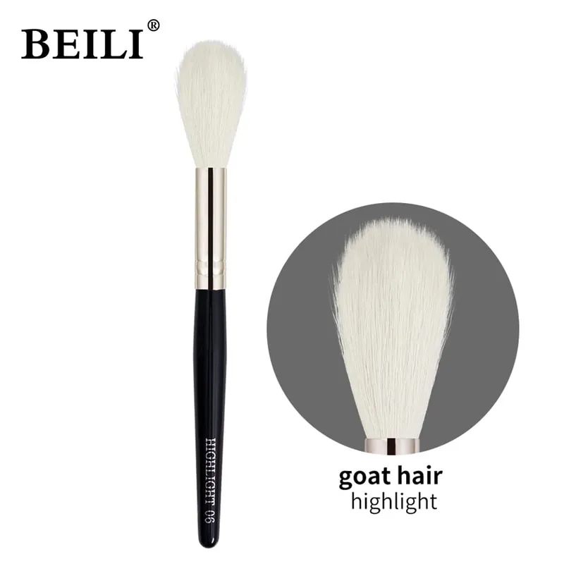 1 pièces 100% poils de chèvre surligneur noir pinceaux de maquillage professionnel naturel poney fard à paupières Blush sourcils pinceaux de maquillage — image 1