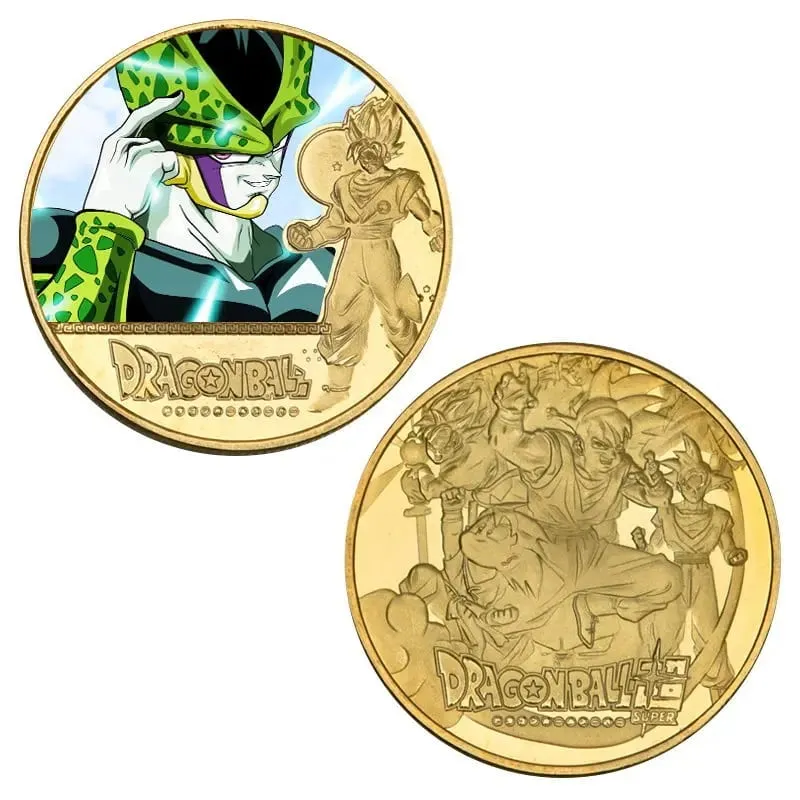 Dragon Ball Gold Plated Gold Coin Son Goku Vegeta Commemorative Coins Children Classic Anime Peripherals Collection Toy Souvenir
