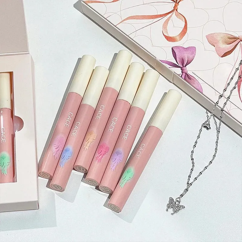 6 Colors Matte Liquid Lipstick Makeup Sets Matte Long Lasting Lipgloss Tint Waterproof Lip Mud With Necklace Gift Cosmetics
