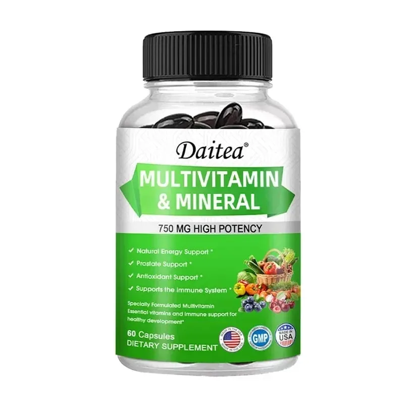 Multivitamin Capsules with Mineral Supplement To Provide Energy Prostate Skin and Eye Health Immune Support for Women and Men