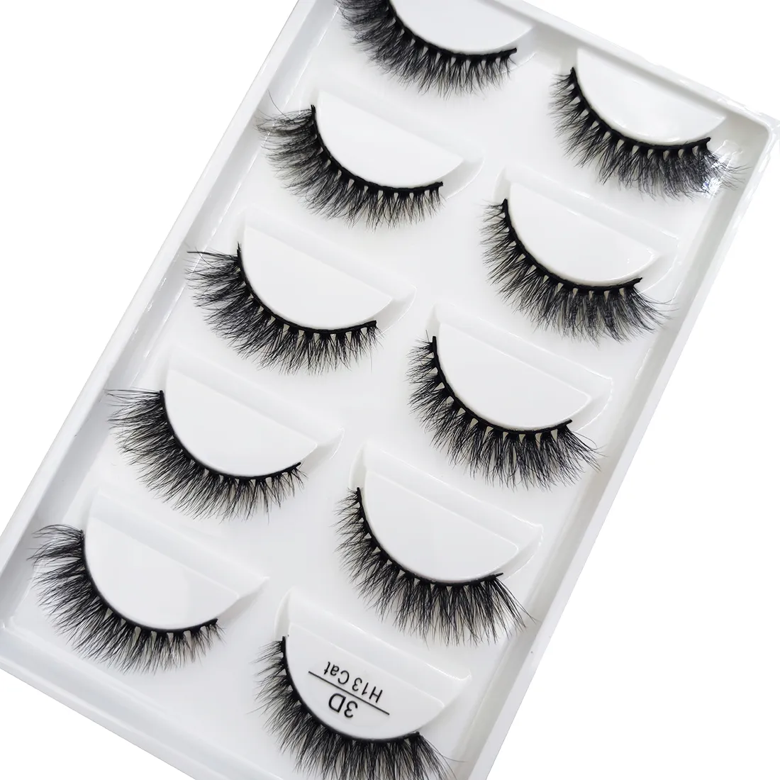 5 Pairs 3D Mink False Eyelashes Soft Lashes Cat Eye Eyelash Makeup Faux Cils Cilios Maquiagem H13 MINI CAT E01 — image 2