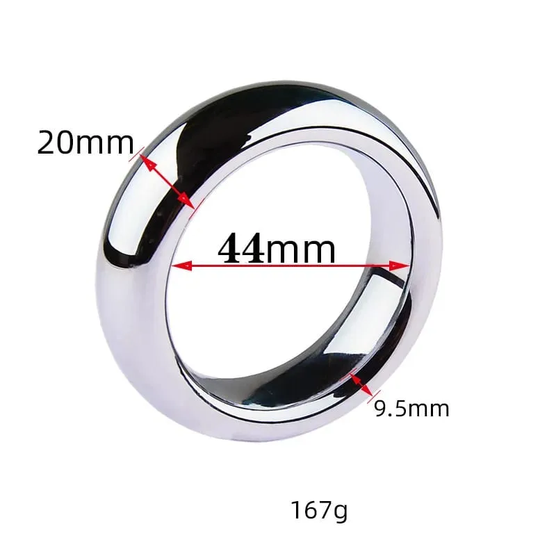 Heavy Ball Stretcher Metal Cock Rings for Men Penis Erection Delay Ejaculation Scrotum Testis Restraint Adult Games Sex Toys
