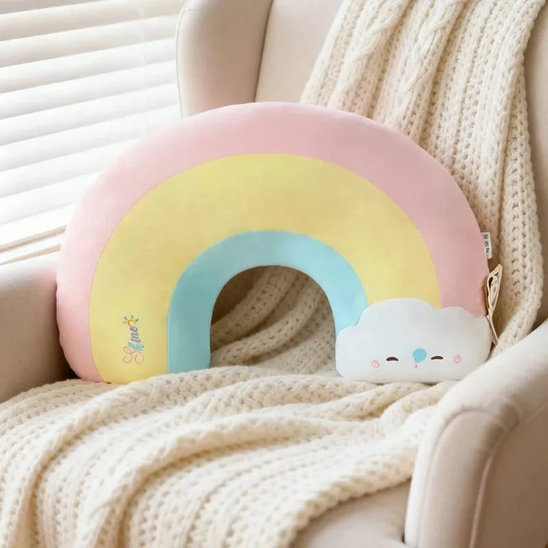 Creative Weather Series Rainbow Cloud หมอน Plush นุ่มน่ารักการ์ตูน Kawaii ตุ๊กตาตุ๊กตาเด็กโซฟาเบาะตกแต่งบ้าน — image 6