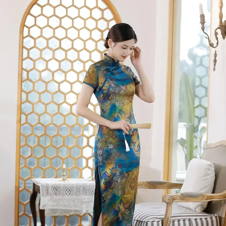 패션 의류 파티 빈티지 캐주얼 여름 우아한 중국어 번체 의류 Cheongsam 중국어 드레스 Qipao 민족 스타일