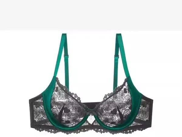 Désir Pur Lingerie Dentelle Noire Française Brodée Minimizer Grand Bonnet Ensemble Design de Niche Soutien-Gorge Sans Armatures — image 12