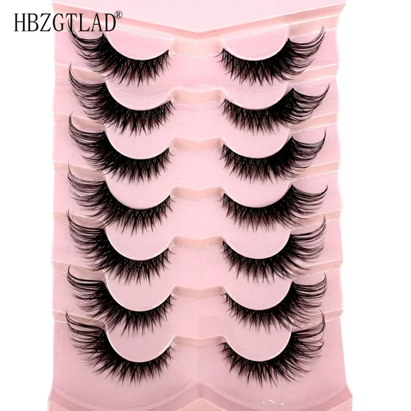 7/8PairsCat Eye Eyelashes manga Lashes 3D Clear Band Lashes naturalHalf Lashes End Eye Elongated Mink Eyelashes Fluffy Eyelashes