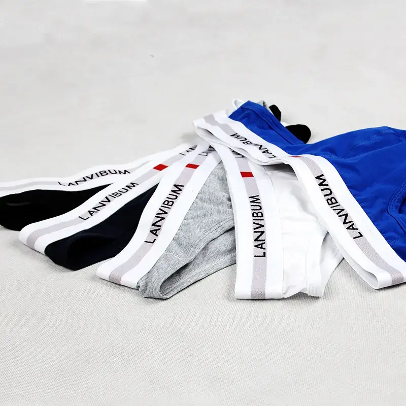 Men's Underwear Cotton Low Waist Elastic Sexy Loose Triangle Pants Summer Breathable Youth Pant Headband — image 10