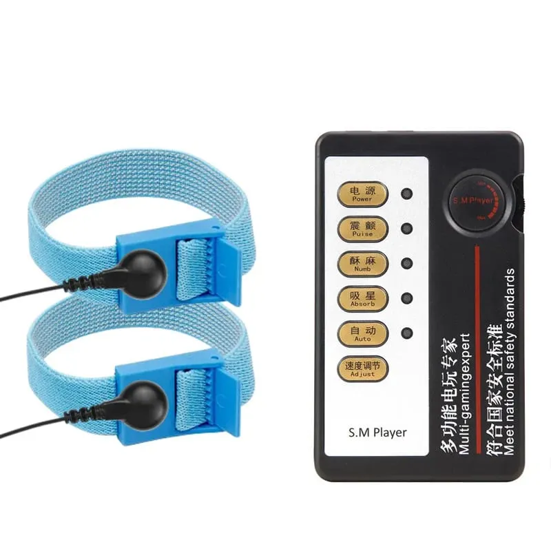 Electric Shock Conductive Fibers Penis Ring Cock Therapy Extender E-stim Massage BDSM Gay Sex Product Kit for Men Masturbation