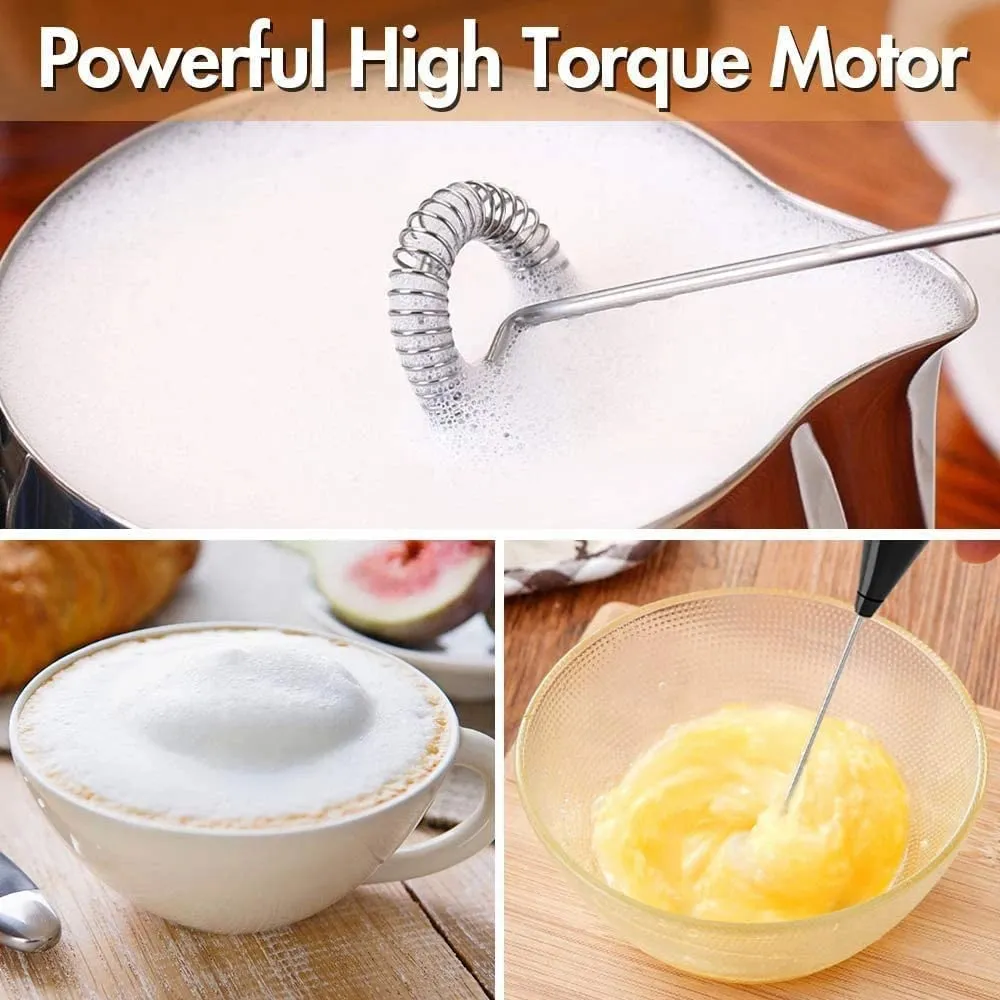 Electric Milk Frother Coffee Maker Handheld Whisk Beater Foam Maker Drink Mixer With Stand Kitchen Milk Coffee Egg Stirring Tool — image 9