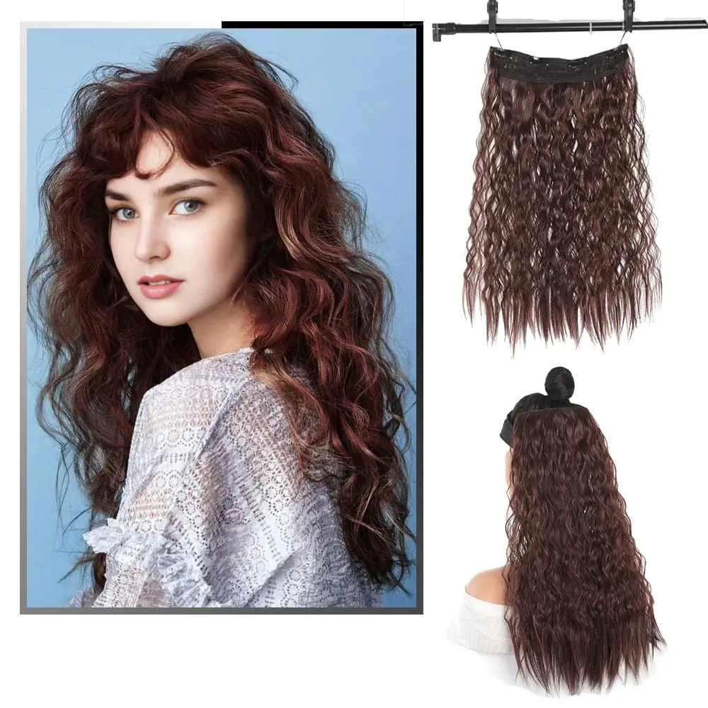 Synthetic corn beard curly hair extensions in three sizes wig head covers full top hair covers replacement for women's wigs
