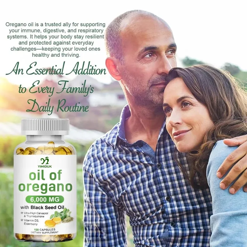 Oregano Oil + With Black Seed Oil & Elderberry + Vitamin D3 Supports Antioxidant & Skin Health Antibacterial & Immune System — image 7