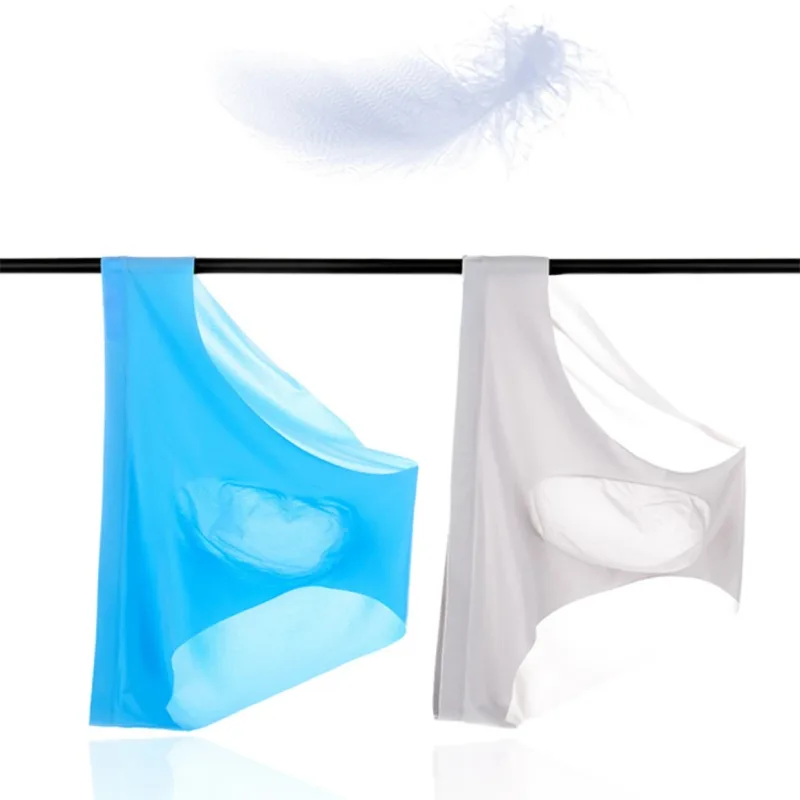 1Pc Ice Silk Sexy Men's Briefs Underpants Breathable Man Underwear Briefs Transparent Sexy Men Underwear Summer Mens Panties — image 11