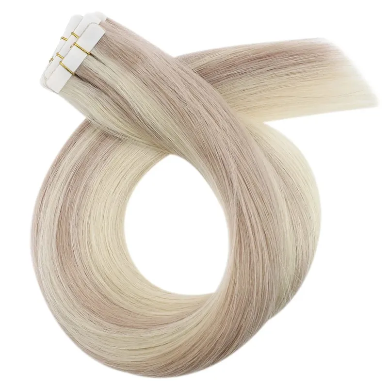 Moresoo Seamless Hair Injection Tape in Extension Real Human Virgin Hair Brazilian Straight Invisible Tape in Hair 10A Grade