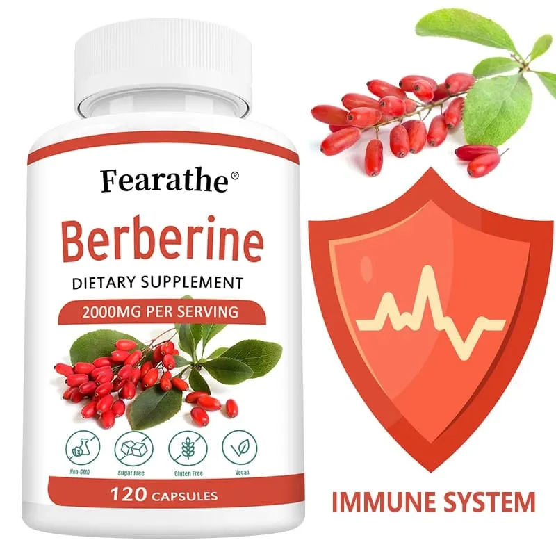 Berberine Capsules 2000mg - Cardiovascular and Digestive Health Balance Liver Health Digestion Non-GMO — image 1