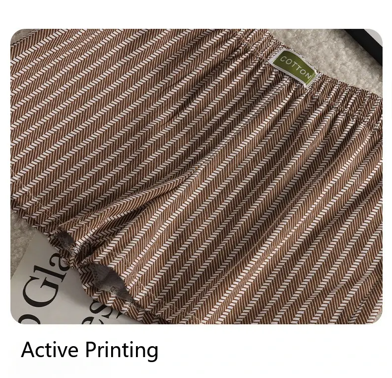 Men's Panties Striped Loose Breathable Home Boxers Underpants Plus Size Soft and Comfortable Cotton Boxers Sports Short Section — image 6