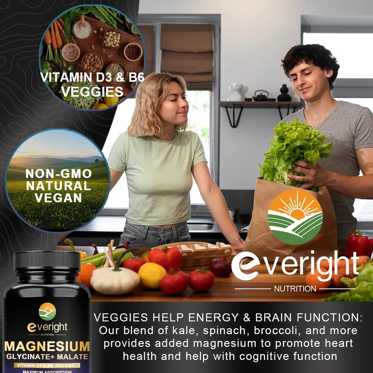 High Absorption Magnesium Glycinate - Supports Sleep Mood Muscles Heart & Nervous System Health