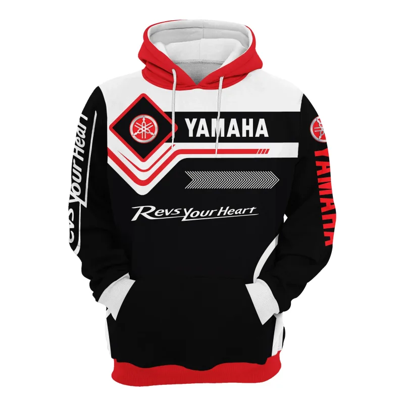 Ang Yamaha men's 3D printed motorcycle hooded pullover shirt na angkop para sa pagsusuot sa kalye at pagsakay sa motorsiklo — image 8