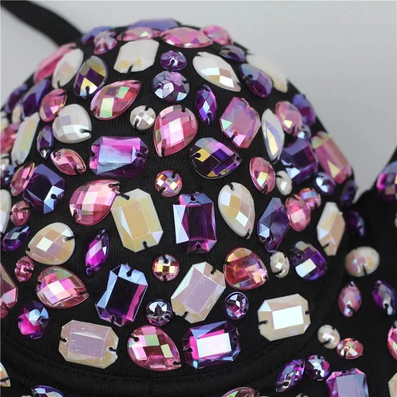 Visivane Rivet Beading y2k Tank Tops Women Bra Blusas Short Corset Woman Clothing Stage Party Shaper Ladies Crop Shirt Camis — image 5