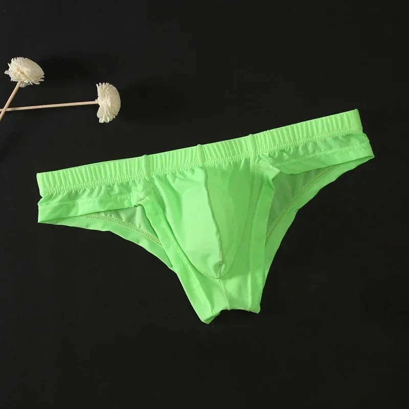 Men's Sexy Transparent Low-Waist Briefs Breathable Bulge Pouch Underpants Brief Underwear Man Panties 1pc