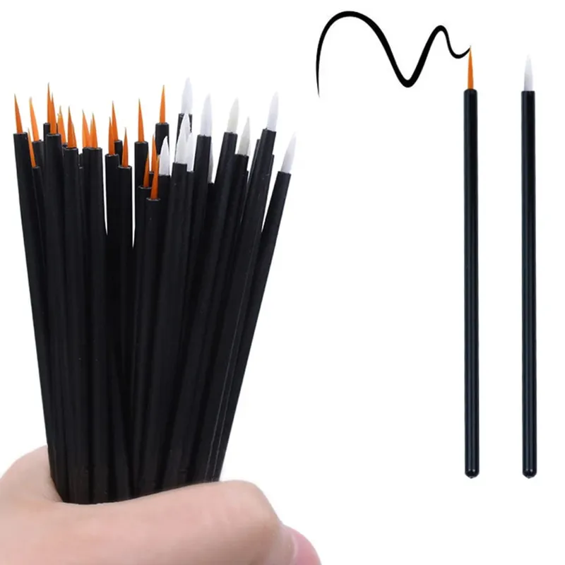 50/100pcs Eyeliner Brushes Eyelash Eyeshadow Applicator For Nail Art Painting Pen Tool Eye Lash Wands Makeup Accessories — image 3