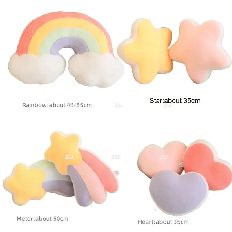 Rainbow Wish Star Moon Plush Pillow Colorful Crown Cloud Soft Toy Pillow Cushion Sofa Home Decoration Throw Pillows — image 4