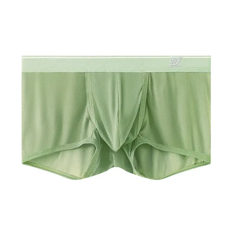 1 PCS Ice Silk Space Capsule Underwear Men's Compartment Solid Summer Breathable Ultra-thin Boxers Shorts Transparentes Hombre — image 11