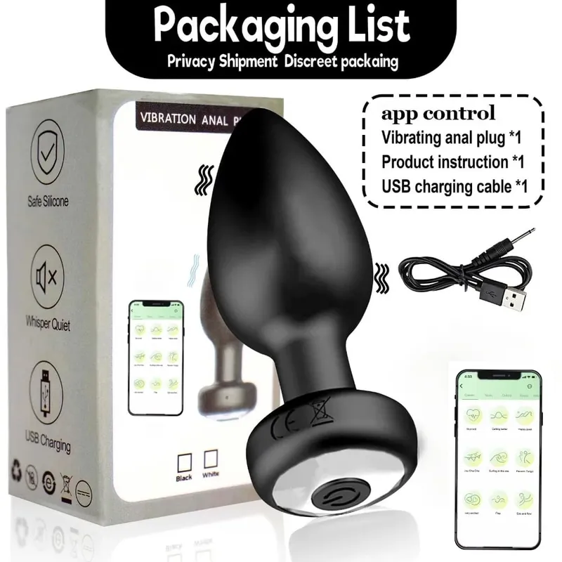 Bluetooth Remote Control Anal Vibrator 10 Modes Butt Plug Men Prostate Massager Stimulator Butt Plug Female Masturbator Sex Toys