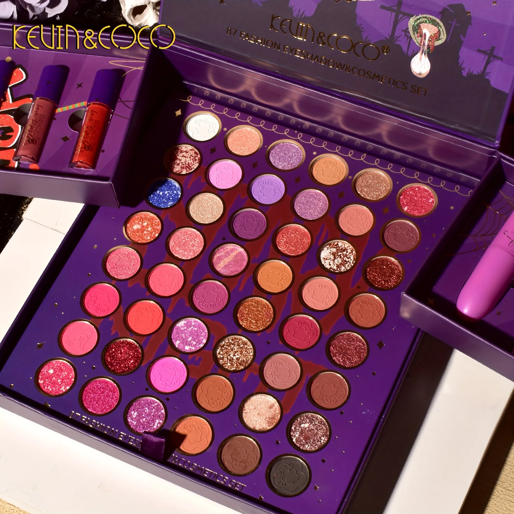 87 Color Fashion Eyeshadow Cosmetic Set Eye Shadow Lipgloss Lipstick Makeup Kit — image 3