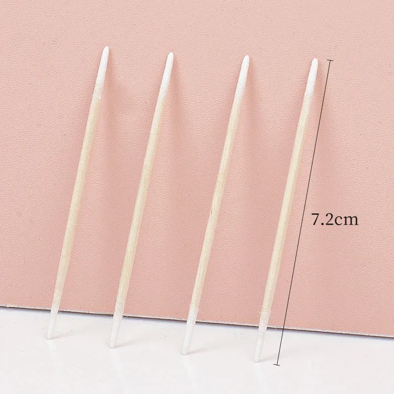 Disposable Ultra-small Double-end Wood Cotton Swab 100pcs Lint Free Micro Brushes Eyelash Extension Glue Removing Tools