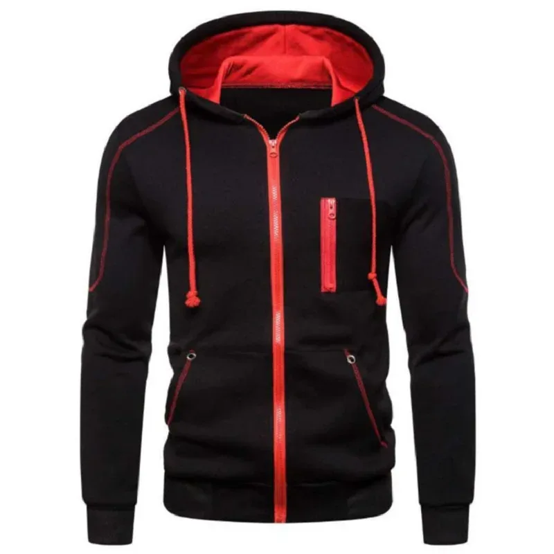 Autumn Men Sweatshirts Long Sleeve Jacket Hoodie Zipper Closure Jacket Male Hoodies Sweatshirt Slim Fit Male Clothing