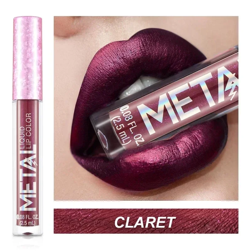 Metallic Matte Liquid Lipstick Waterproof Long Lasting Non-Stick Cup Matte Shimmer Glitter Lip Gloss Women Lips Makeup 12 Colors — image 12