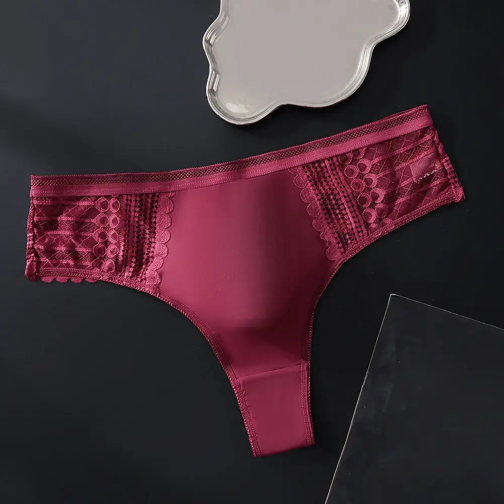 1pc Männer Sexy Spitze Slip Nahtlose Eis Seide G-String Unterwäsche 3D Ausbuchtung Beutel Solide Tanga Hohe Elastische Atmungsaktive höschen — image 10