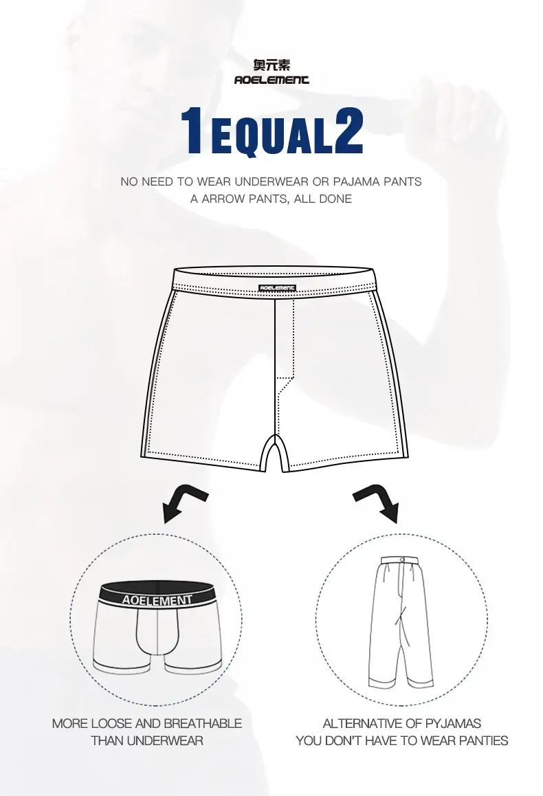 3Pcs Men's Underwear Loose Home Shorts Summer Boxer Briefs Thin Cotton Arrow Pants Large Size Four Corners Home — image 2