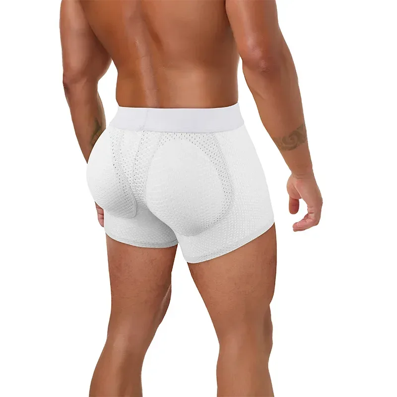 Men's Sexy Boxer Fake Butt Hip Lifter Enhancer Short Removable Padded Underwear Soft Shapewear High Stretch Underpant Mesh Brief — image 8