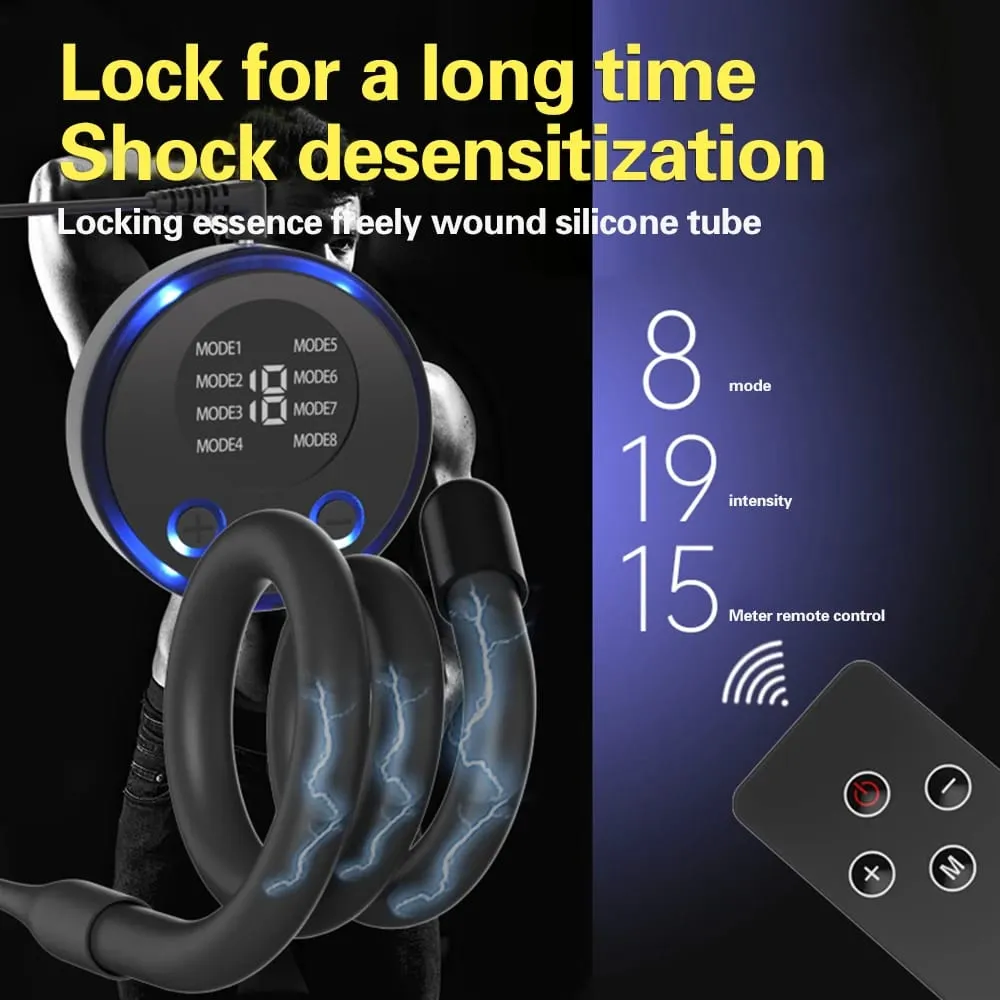 Electric Shock Penis Ring Cock Ring Delay Ejaculation Pulse Body Massager Delayed Ejaculation Prostatic Massage Sex Toys for Men — image 5